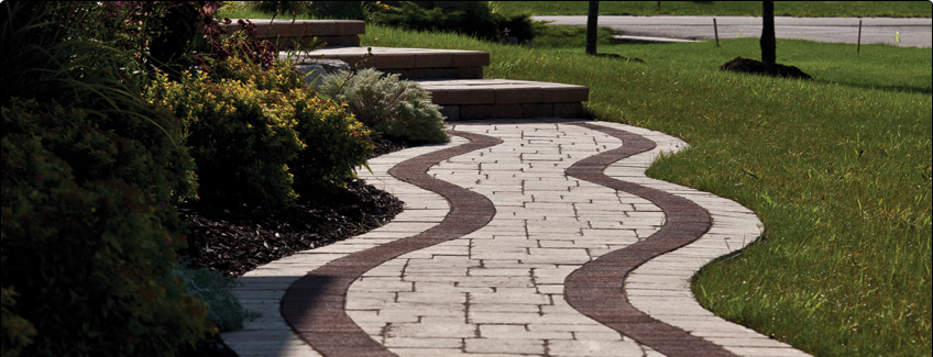 beautiful interlocking stone walkway