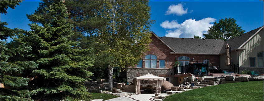 manicured residential property